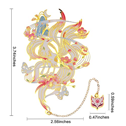 Blbmh Kitsune Cute Metal Bookmarks For Women Book Lovers Cool Anime Book Marks Unique Gifts Christmas Birthday -K4 #TOP1