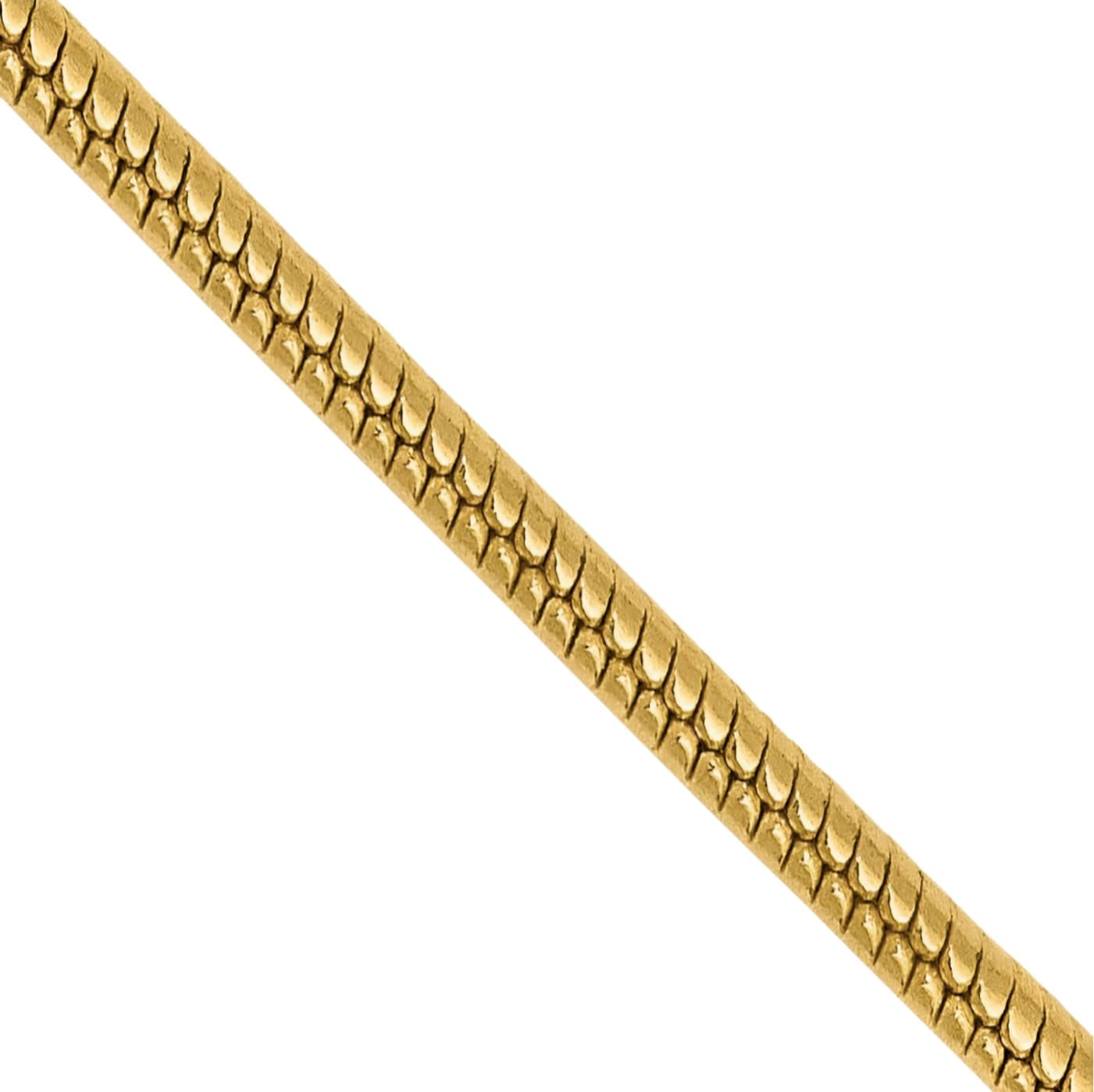 IceCarats 14K Solid Yellow Gold 1.6mm Thin Round Herringbone Snake Chain Necklace Polished