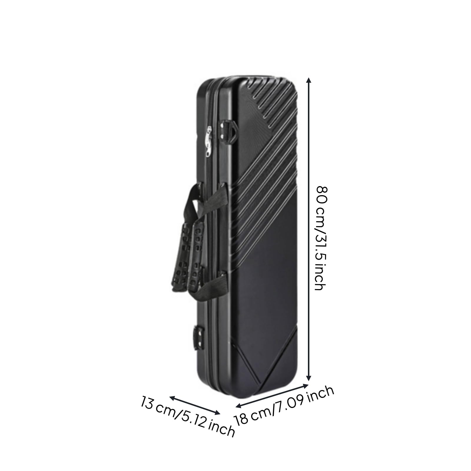 Custodia Porta Canna da Pesca Box Rigido Borsa Porta Canne Contenitore per Attrezzatura Organizer E Mulinelli Durevole Maniglia Superiore E Tracolla, Array, Nero, 80cm