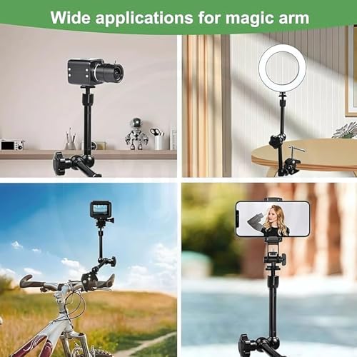 Image of PHOTOMAX Magic Articulating Adjustable Arm with 1 /4 inch Tripod Screw Super Clamp for DSLR Camera, LCD Monitor, LED Lights, Flash Light, Microphone (7 inch Articulating Arm with Crab Holder)