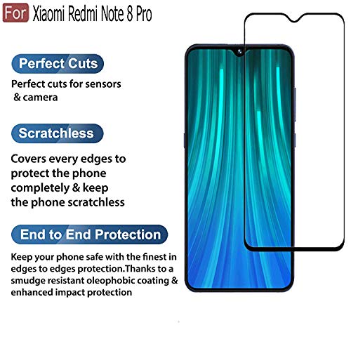 Image of CEDO Tempered Glass for Redmi Note 8 Pro | Screen Protector Full HD Quality Tempered Glass Anti-Scratch Edge to Edge Coverage with Easy Installation Kit (Black)