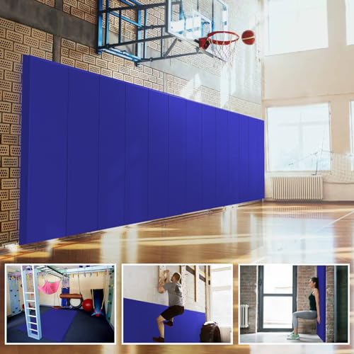 Tapis mural amovible pour terrain de basket-ball, 152,4 x 50,8 cm, rembourrage en mousse haute élasticité, résistant aux déchirures, imperméable, pour les athlètes de garage et de sous-sol