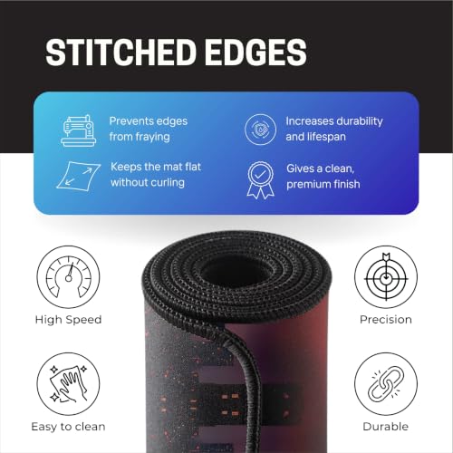 Image of Animated Hero Inspired Mouse Pad 12x32 Inch 3mm Extended Gaming Desk Mat with Anti-Slip Rubber Base Mousepad for Smooth Surface Desk pad for PC & Laptop Use Waterproof & Stiched (Multicolour)