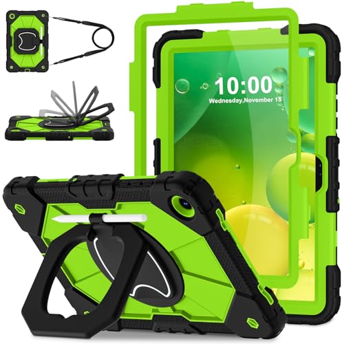 Image of WESOROL Case for Samsung Galaxy Tab A11 Plus Galaxy Tab A9 Plus 11 Inch,Shockproof Cover for Samsung Tablet A11+ /A9+ Case with Screen Protector 360 Rotating Stand Pencil Holder,Black Green