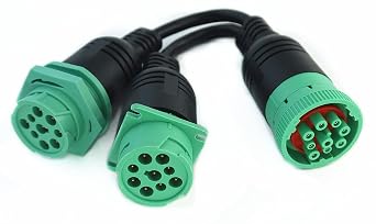 YPP Waterproof Overmolded J1939 Type 2 Splitter Y Cable 1 Male to 2 Female 9pin connectors