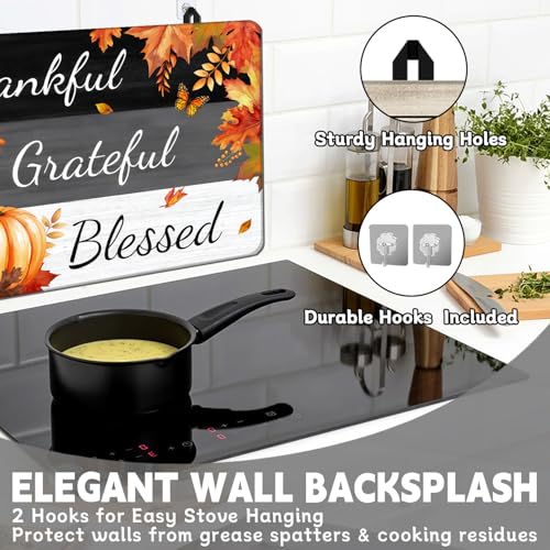 Image of Stove Top Cover for Electric Stove 28 inchx 20 inch,Fall Pumpkins Maple Leaves Heat Resistant Glass Top Stove Cover Protector, Glass Cooktop Covers, Kitchen Flat Electric Stove Top Covers