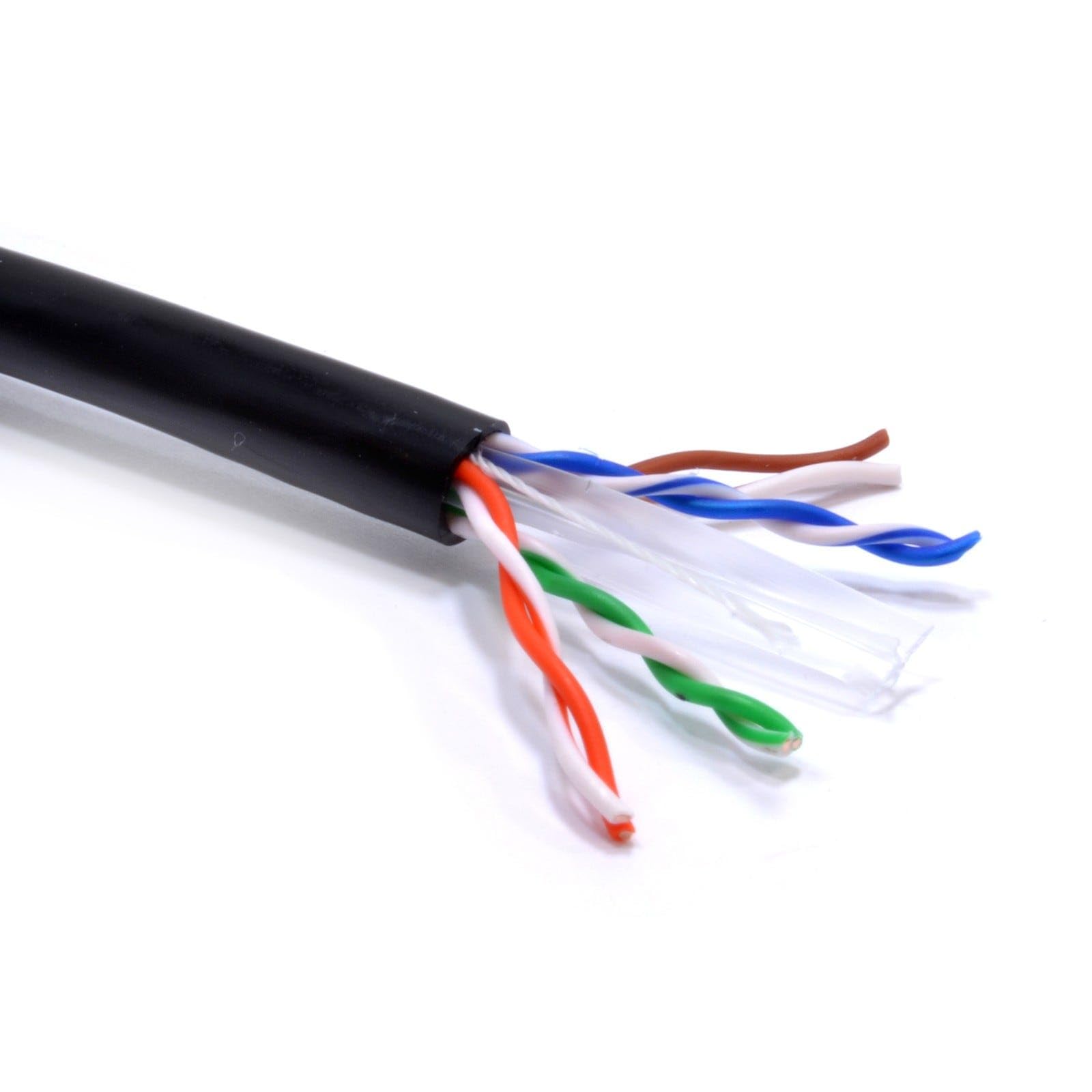 kenable Cable de red Ethernet de cobre CAT6 externo para uso en exteriores, UTP, 100 m, color negro [100 metros] para red, POE, CCTV y control de puerta.