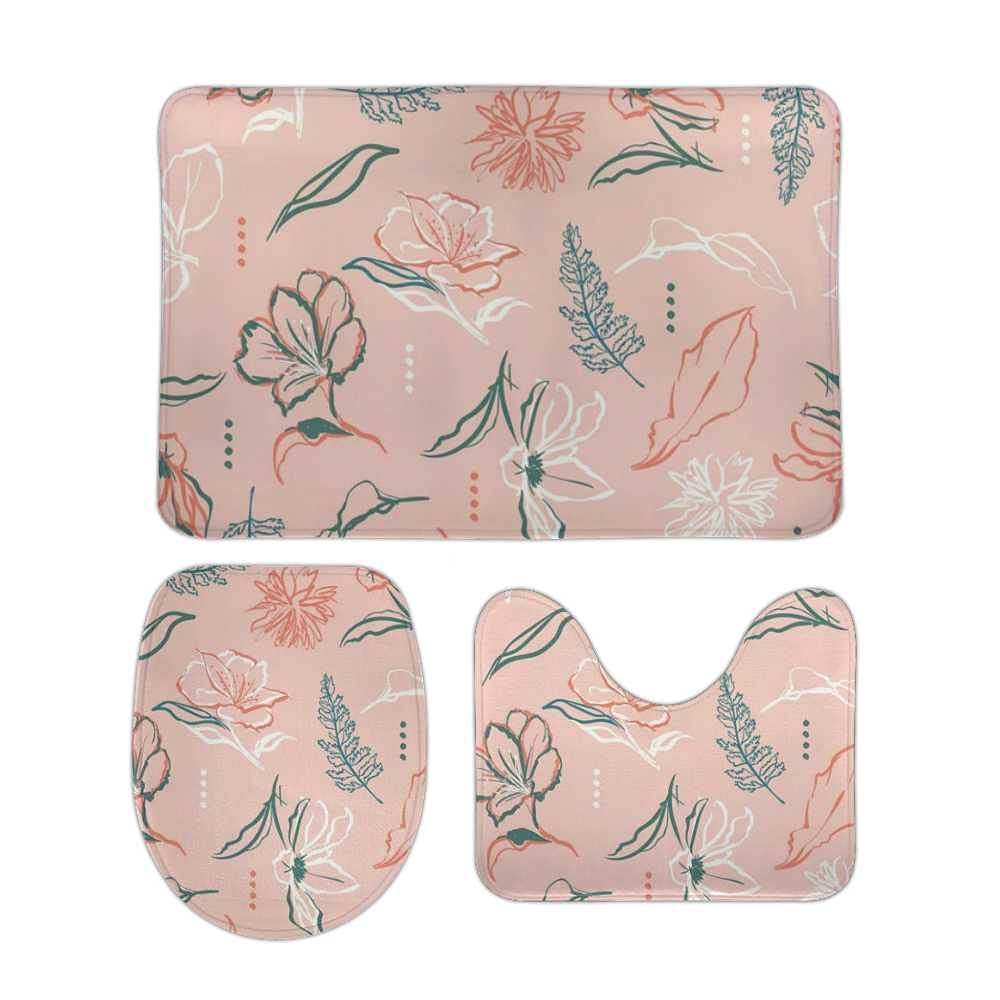 Tapis de salle de bain avec contour en forme de U CHEHONG en mousse douce