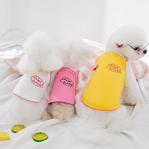Happy Summer Shirt Puppy Suspender Shirt Bright Color Laciness Dog Vest Cat Clothes Small Medium Dog Cat Tank Top Pet Shirt #TOP7