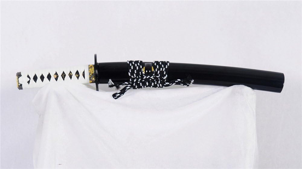 Folded Steel Tanto Japanese Short Sword Full Tang Sharp Iron Tsuba-Ryan1275