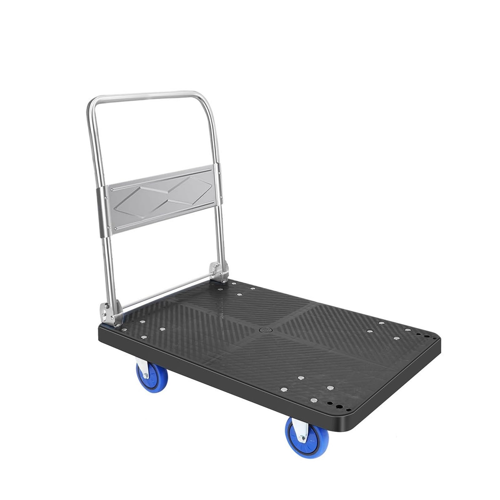 Effortless Platform Trucks Dolly Cart Heavy Duty Capacity Steel Foldable Large Flatbed(Black)