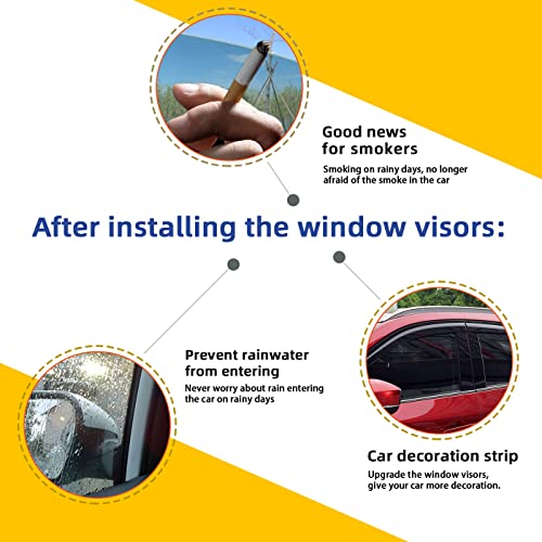 Pldde 4Pcs Smoke Tint Outside Mount Tape On/Clip On Style Pvc Sun Rain Guard Vent Window Visors Compatible With 16-22 Prius/Prius Prime/Prius Awd-E #TOP4