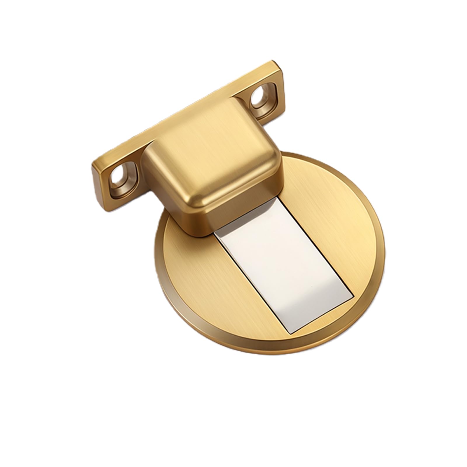 Magnetic Door Stopper with 3M Adhesive - Hidden Zinc Alloy Safety Catch for Room, Kitchen, Bathroom & Cabinet Doors, Silver (Golden)