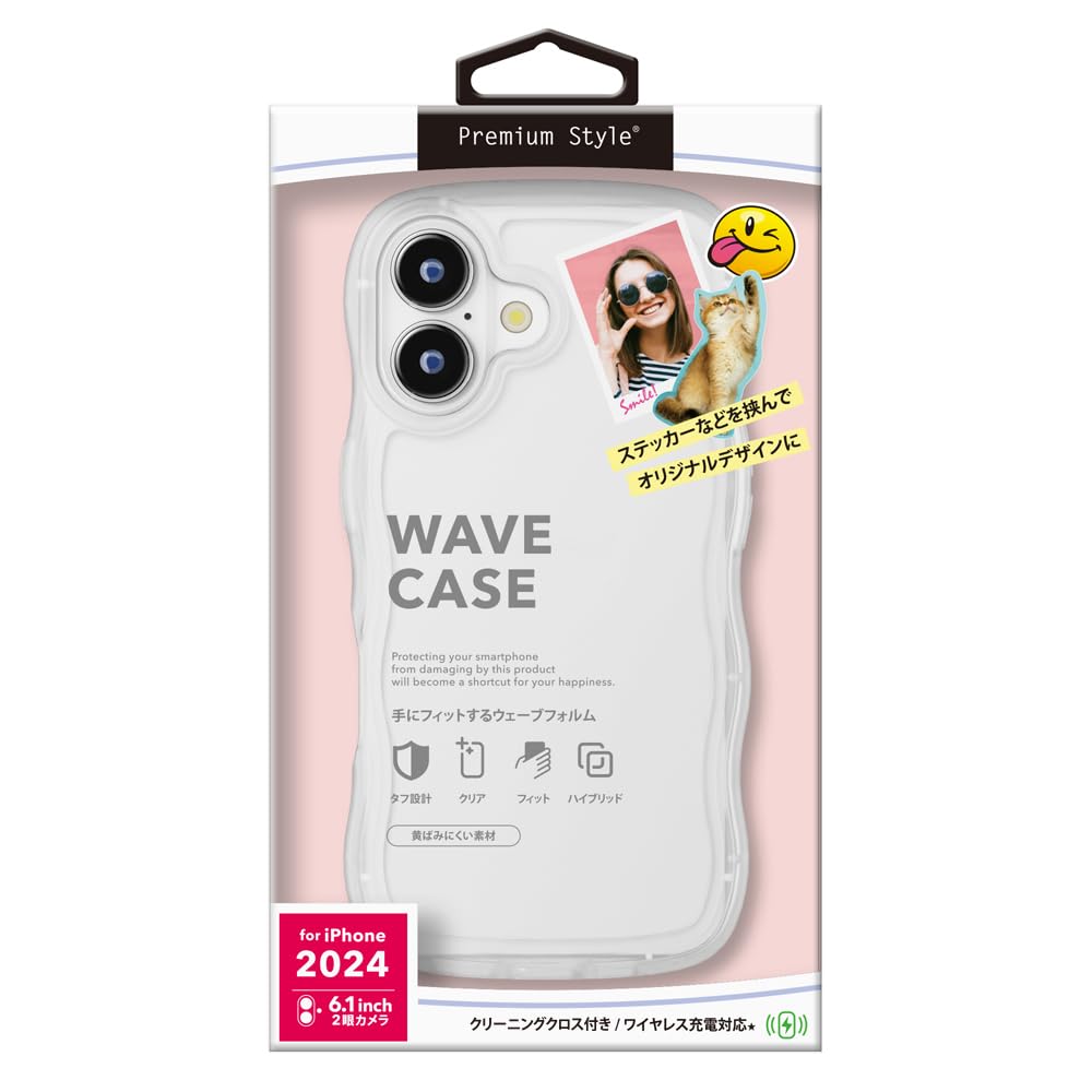 iPhone16 用 ウェーブケース クリア PG-24AWTP01CL