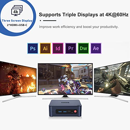 Beelink 11Th Gen 4 Cores Celeron N5105 (Up To 2.9Ghz) U59 Pro Mini Pc, 8Gb Ddr4 500Gb Ssd Mini Desktop Computer, Small Pc Supports Dual Gigabit Ethernet Nic, Wifi 5, Dual Hdmi 4K, Usb-C #TOP3