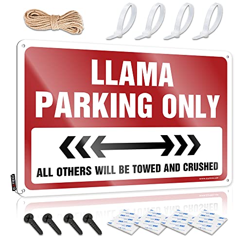 Affiche en étain lama parking uniquement décoration murale rétro de 30x40 cm
