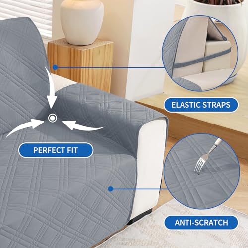 Housse de canapé d'angle 4 places Ystyle réversible gris clair et beige 285cm - 6