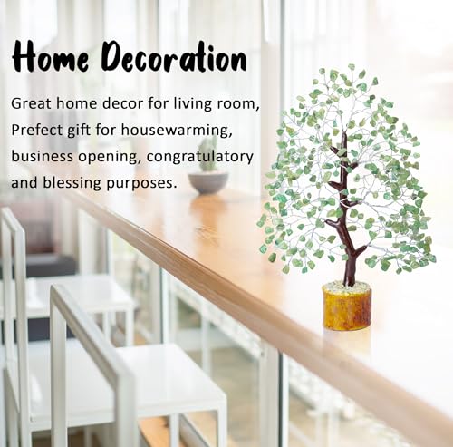 Image of Crocon Green Jade Crystal Tree of Life, Healing Stones, Meditation 10-12 inch | Birthday Gifts for Women, Sister Crystal Tree of Life for Positive Energy, Home Office Decor, Spiritual Gift for Women & Men