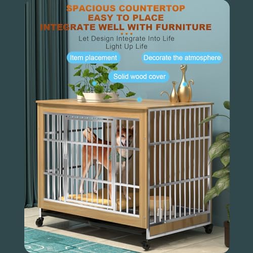 Robuste Hundekäfig- Möbel, dekoratives Haustierhaus, Beistelltisch, Innenkäfig für mittelgroße Hunde und Welpen-5