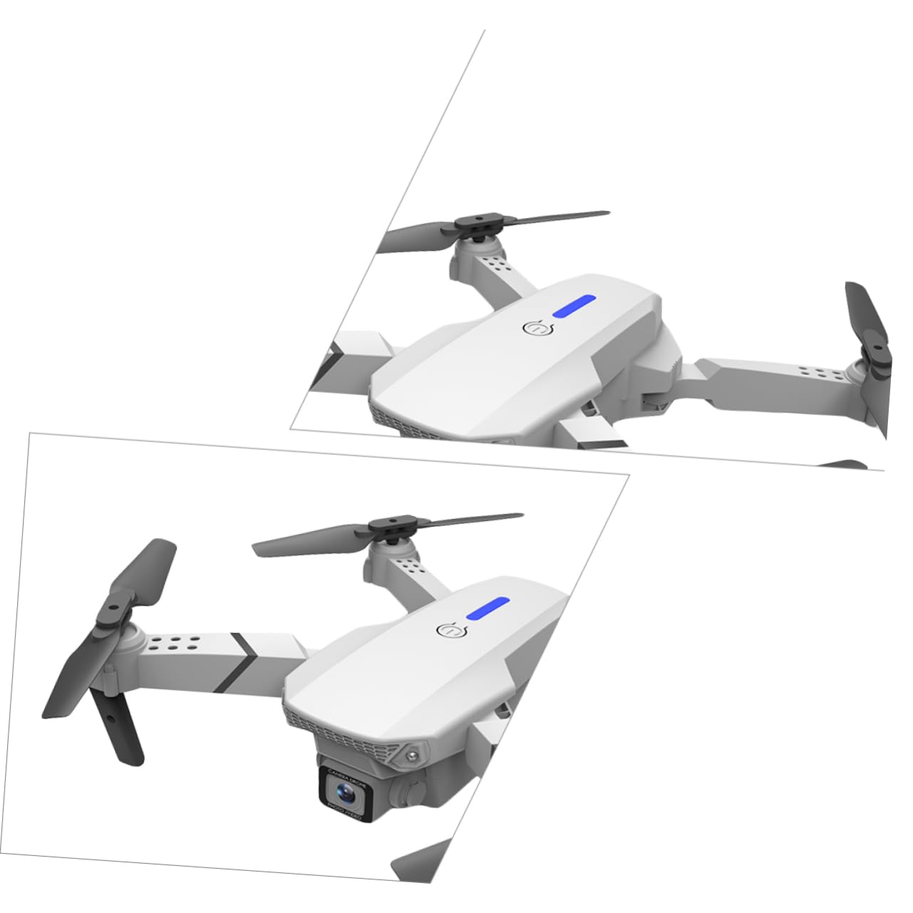 Dron Rc E525 Plegable Doble Cámara y Cuadricóptero 4k | Blanco, Plástico Ligero, Vuelo Estable y Portátil, Batería 3.7v 1800mah Lipo, 3 Pilas Aa