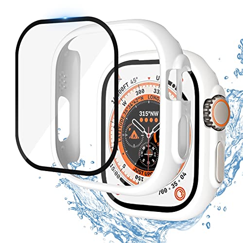 Évitez les Rayures sur Votre Apple Watch Ultra 49 mm : Coque PC Blanche et Verre de Protection