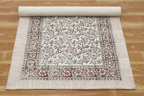 Tapete CASA VANI algodón 72x24 pulgadas beige y verde miniatura 6