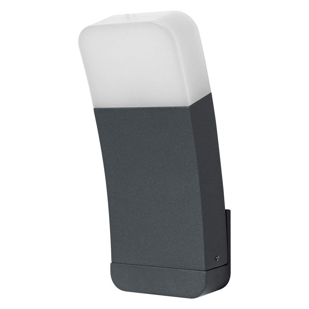 LEDVANCE Lampada da esterno a LED intelligente per parete con tecnologia WiFi, luce per esterno, colori RGB modificabili, scuro gr. Alluminio, compatibile con Google e Alexa, SMART+ WIFI CURVE WALL