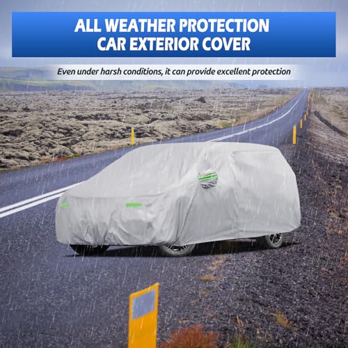 Image of Car Cover Custom Fit for Honda Odyssey Minivan 1999-2026, Migaven Waterproof Full Exterior Cover Sun Rain Protection with Door Zipper and Cotton Lining, Silver