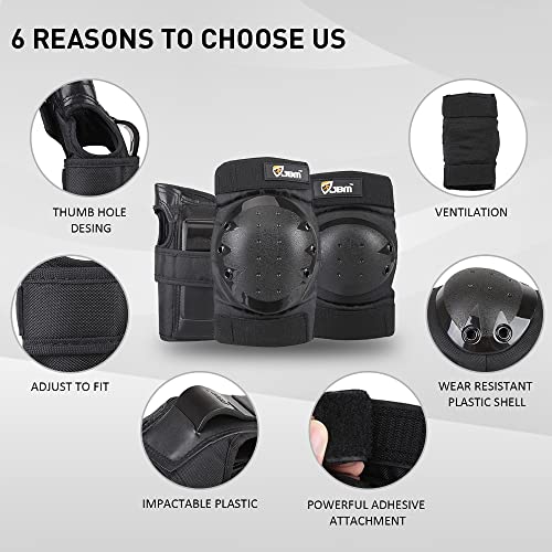 image for JBM Adult Skateboarding Protective Gear, Adult Helmet and Pads Youth S