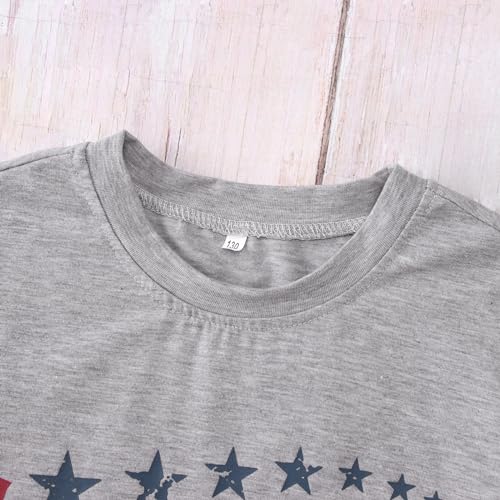 Image of IZYJOY Girl Boy 4th of July Shirt Kid America The Beautiful T Shirt USA Flag Star Stripes Patriotic Short Sleeve Tees Tops