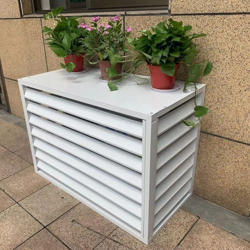 Pantalla de valla de aire acondicionado, cubiertas de unidad de aire acondicionado al aire libre, estante de almacenamiento para plantas al aire libre, cubierta protectora de condensador para