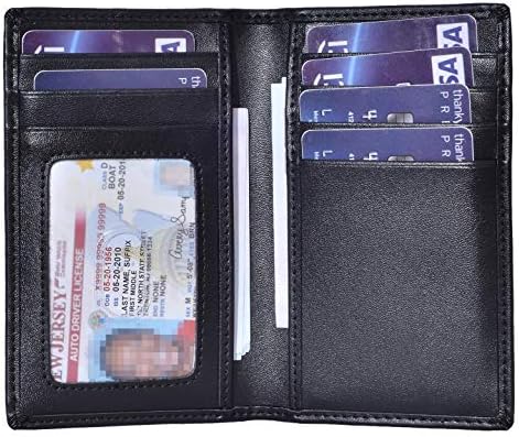 Slim Thin ID/Credit Card Holder RFID Genuine Leather Bifold Front Pocket Wallet