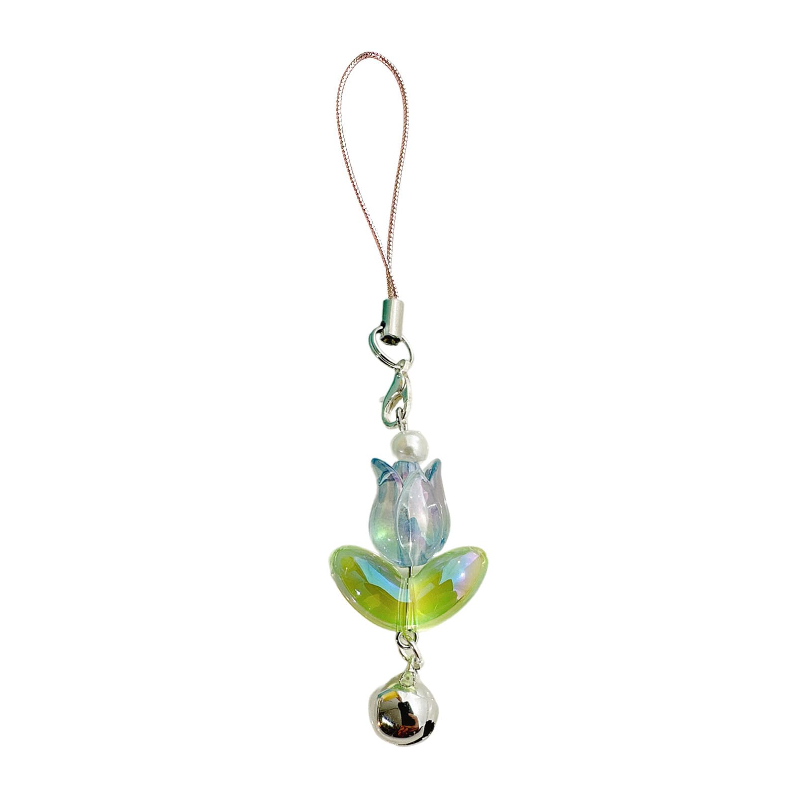 NEWFT Sweet Tulips Flower Pendant Phone Straps Lanyard Pocket Keychain Strap