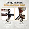Rush Creek Creations Indoor Wood Wall Gun Rack for up to 5 Rifles or Shotguns, 5-Gun Wall-Mount Long Gun Display Rack with EVA Padded Grooves and Mounting Hardware, Americana #3
