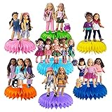 American Doll Birthday Party Decorations, 7Pcs American Doll Theme Party Centerpieces, Photo Booth Props, Cake Toppers, American Doll Party Supplies for Girls and Boys, Baby Show