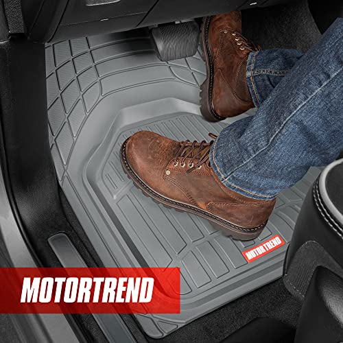 Image of Motor Trend FlexTough Defender Floor Mats for Cars & TrunkShield Trunk Mat Set, Next-Gen Deep Dish Heavy Duty All Weather, Rubber Car Floor Mat Set for Auto Truck Van SUV