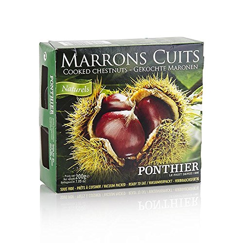 Marones, pelados y cocidos, al vacío, Ponthier, 200 g en blíster