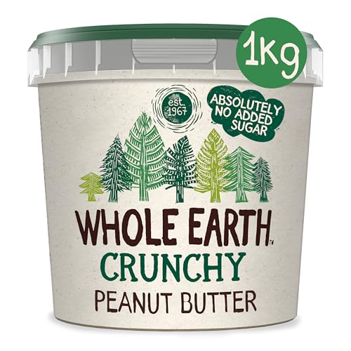 Whole Earth - Crema Crujiente de Cacahuete - 1 kg - Sin Azúcar Añadido y Sin Gluten - Apta para...