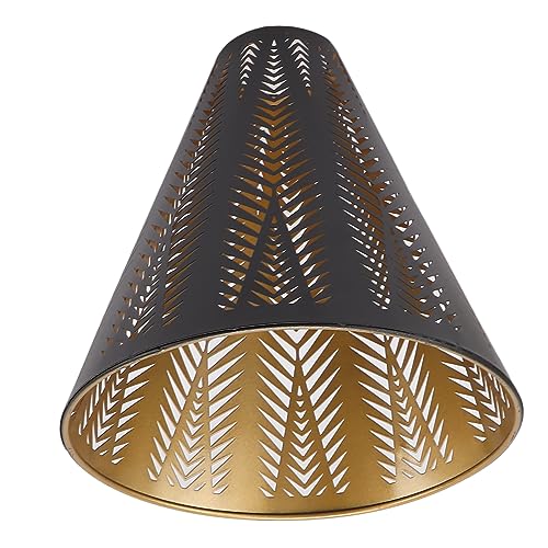 EMUKOEP Lampenschirm aus Metall, Eisen-Lampenschirm, E26, E27, Lampenschirm, Schlafzimmer-Nachttisch-Dekoration, Horn-Stil, Kegel