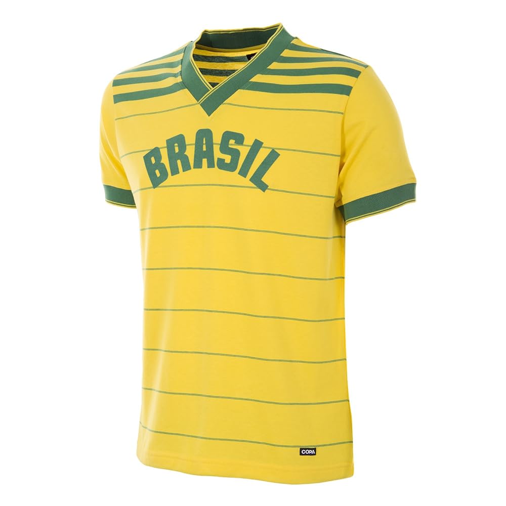 Copa - Brasil 1984 - Camiseta de Fútbol Retro - Hombre - Amarilla