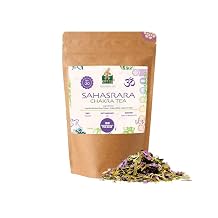 Crown Chakra Tea Sahasrara 20 Bags | Chakra Series Yoga Tea 30g | Herbal Infusion Sachets | Lavender Rooibos Rose Ginkgo Biloba | Enlightenment Spirituality Wisdom