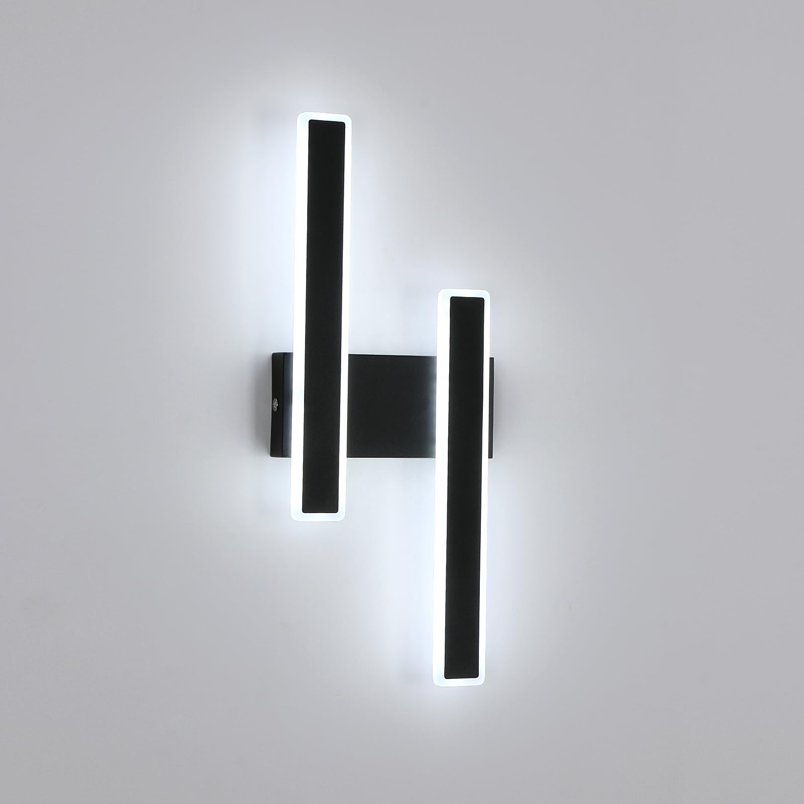 DELIPOP Aplique LED de Pared Interior, 32W 3600LM Lámpara de Pared Moderna 6500K, Negro Iluminación Luz pared Interior para Sala de Estar Dormitorio Escaleras Pasillo