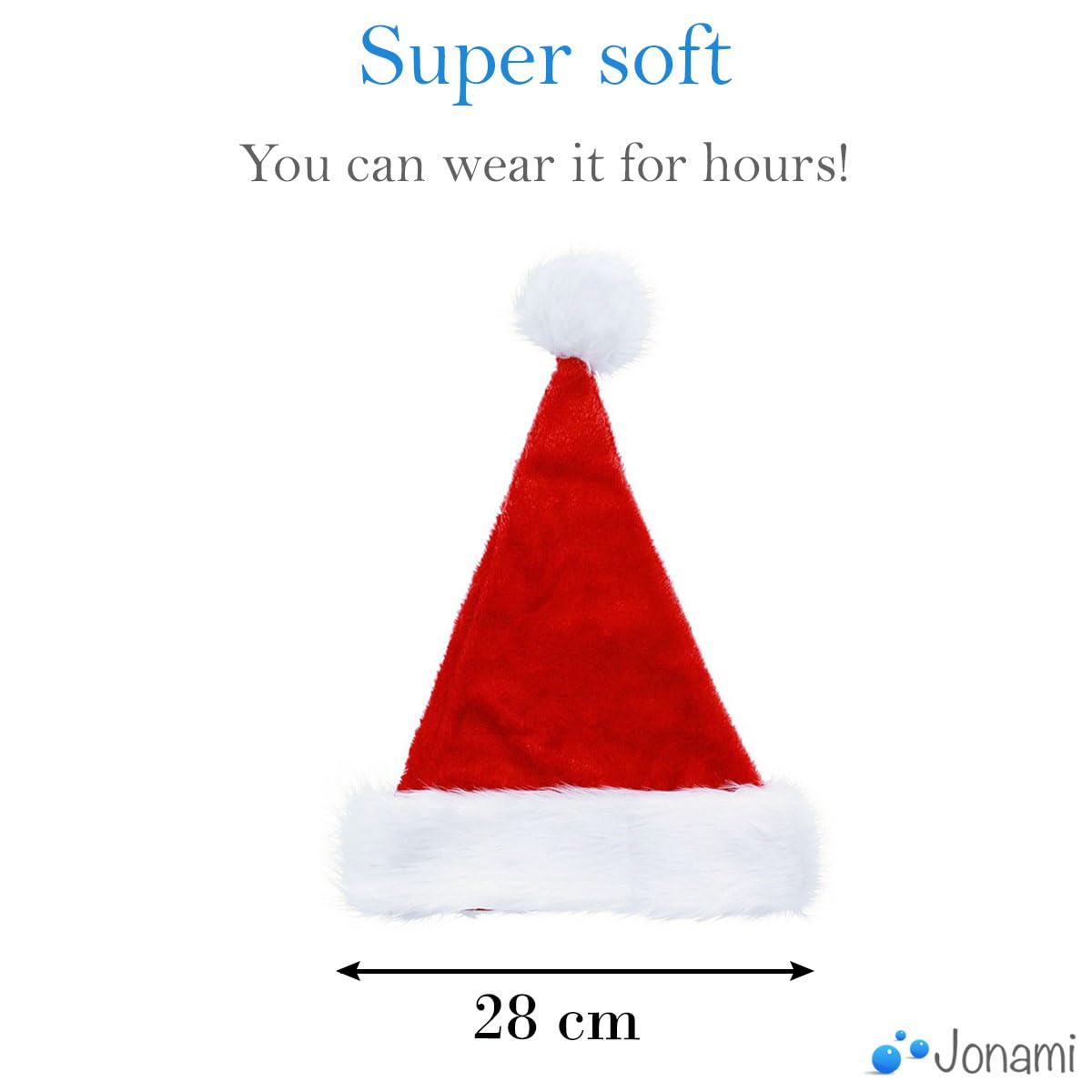 Jonami Santa Hat Christmas Hat for Child (5-9 Years) in Plush - Image 4