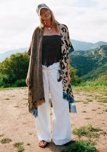 Image of Spicy Sandia Kimonos for Women Floral Beach Cover Up Loose Swimsuit Bathing Suit Coverup Cardigan for Summer Swimwear