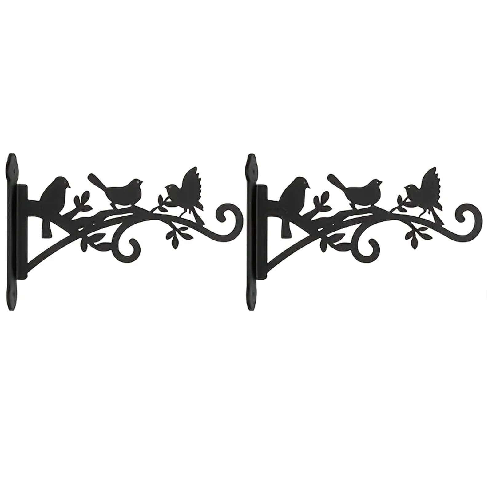 RGOEMHJ Metal Wall-Mounted Plant Hanger - Heavy-Duty, Easy-to-Install Hook for Outdoor Flower Baskets for Planter Flower(2pcs-Black)