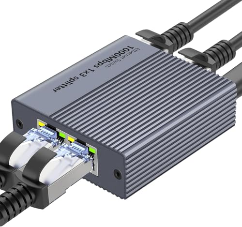 Image of ETZIN LAN Splitter 1 in 3 Output High Speed 1000Mbps LAN Cable Branch Network Splitter LAN Port Expansion Wired LAN Hub Gigabit LAN Cable Bifurcation LAN Internet Splitter Connector (EPL-1466H)
