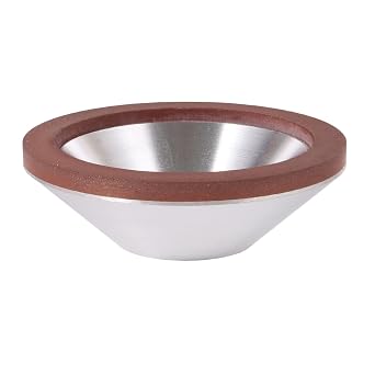 4-Inch 100mm Grit 180 Diamond Grinding Cup Wheel, Concave Dish Shape for Carbide, Metal & Stone Sharpening Polishing, Silver and Brown
