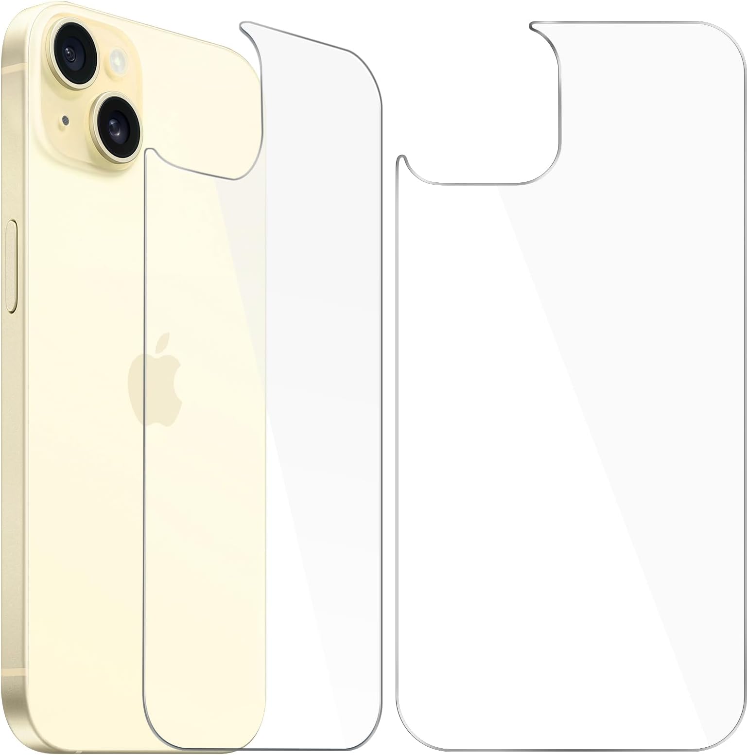 [2 Pack] Back Screen Protectors for iPhone 15 Plus, Bubble-Free & Scratch-Resistant Tempered Glass Back Film (6.7 inch)
