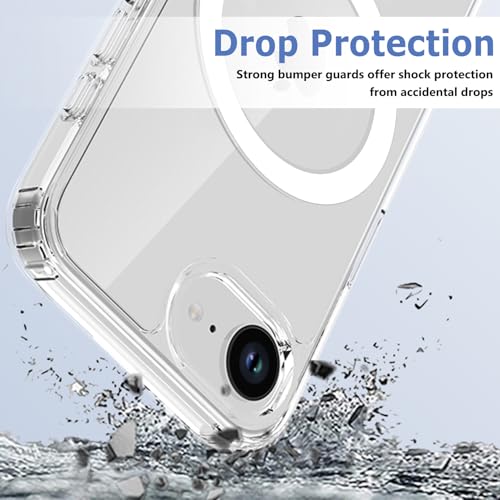 Image of FanTEK Phone Case Compatible with iPhone 16e 6.1 Inch, Magnetic Case Clear Protective Bumper Hard Back Cover