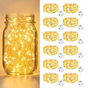 Boyfield Lichterkette 12 Stück, 2M 20 LED Mini Lichterkette Batterie